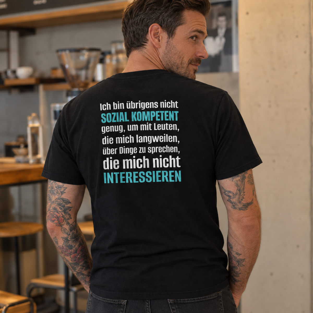 Soziale Kompetenz, Unisex T-Shirt Rücken