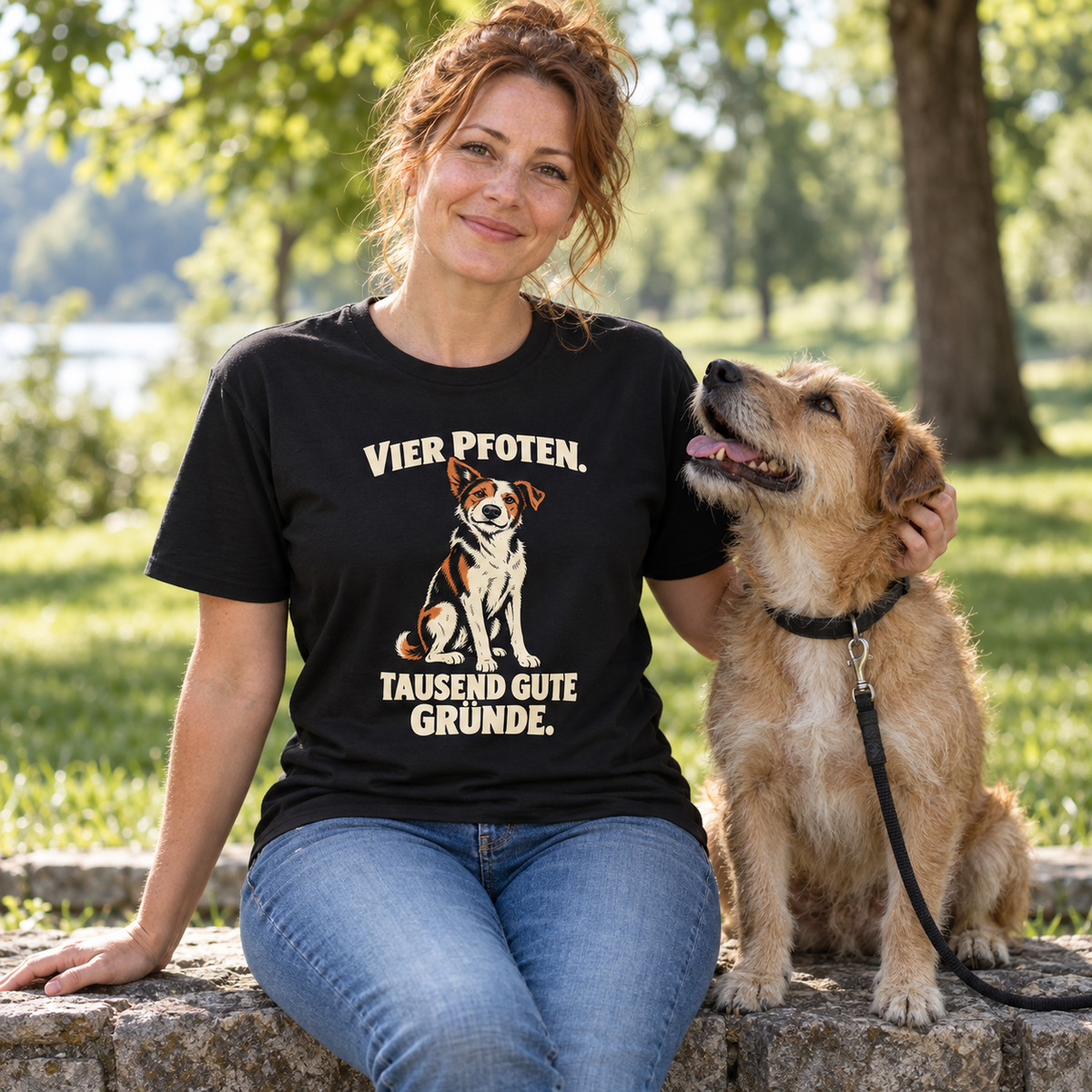 Vier Pfoten, Unisex T-Shirt