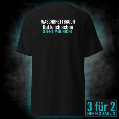 Waschbrettbauch, Unisex T-Shirt Rücken