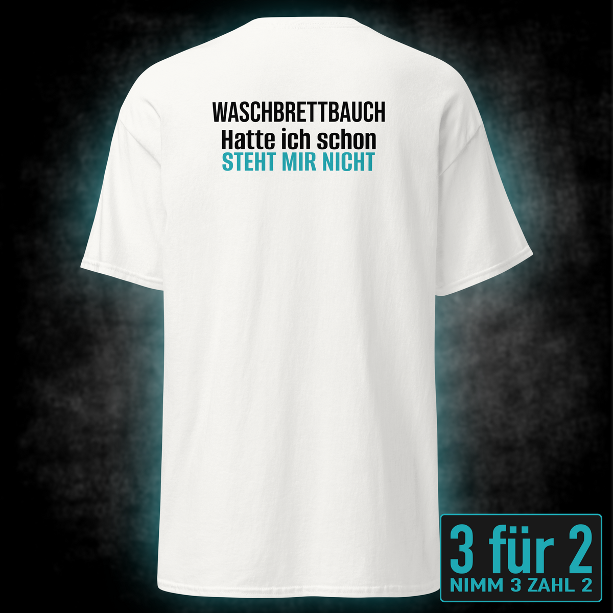 Waschbrettbauch, Unisex T-Shirt Rücken