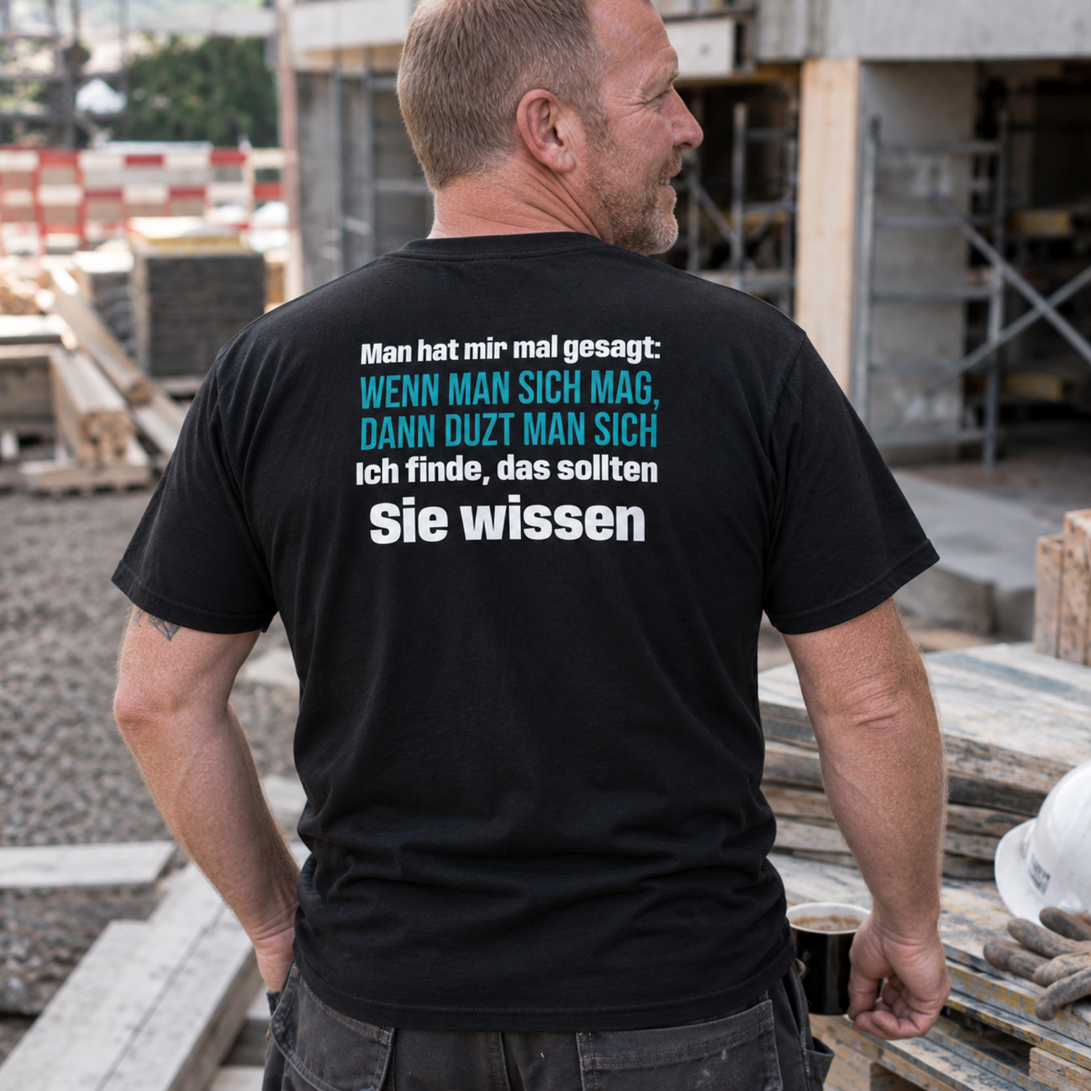 Wenn man sich mag, Unisex T-Shirt Rücken