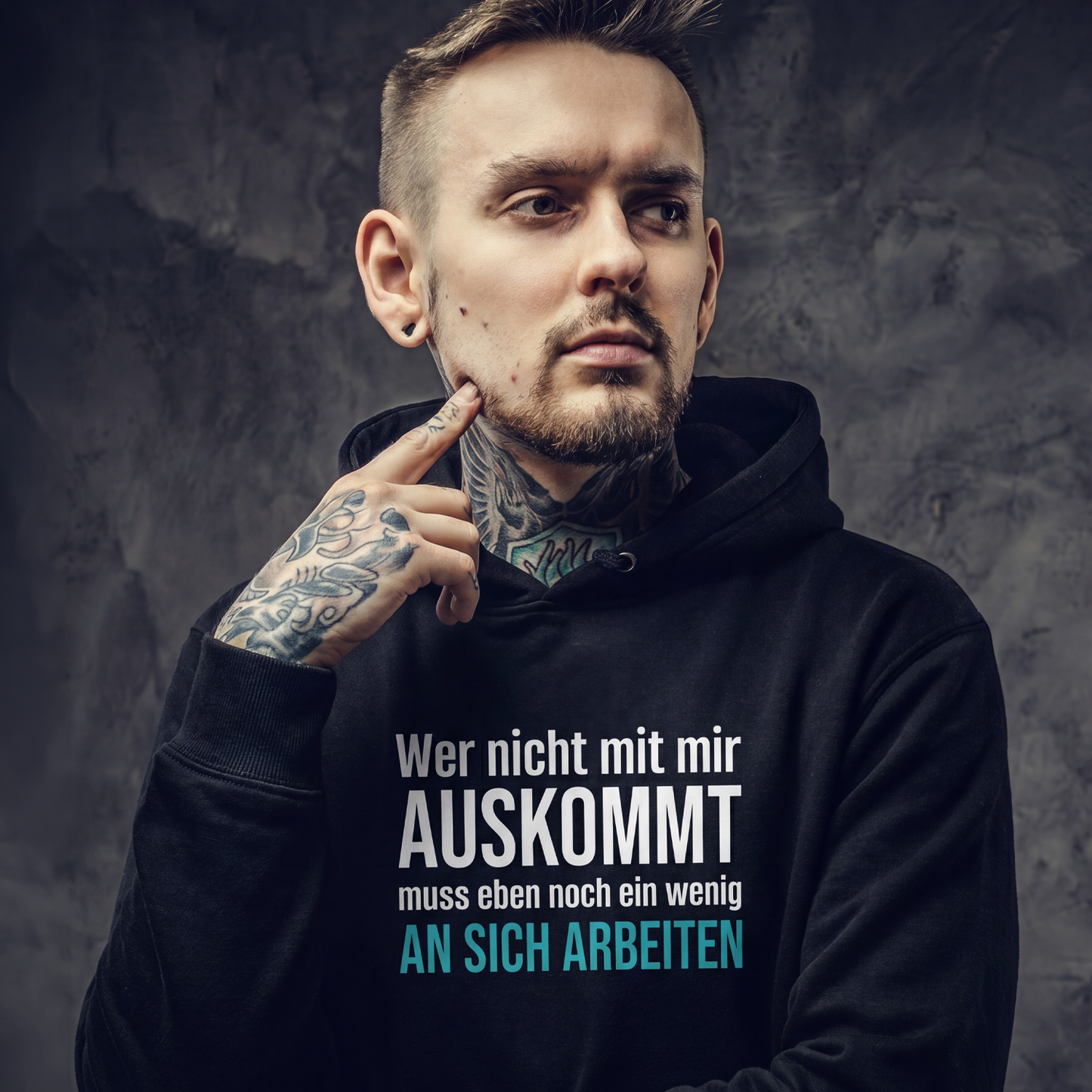 Wer nicht mit mir auskommt, Unisex Hoodie