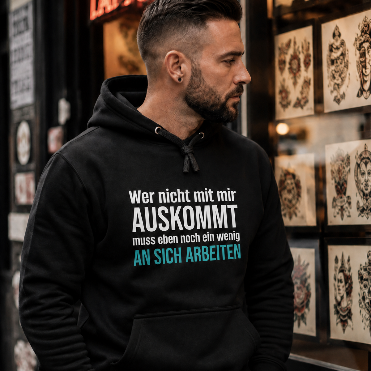 Wer nicht mit mir auskommt, Unisex Hoodie